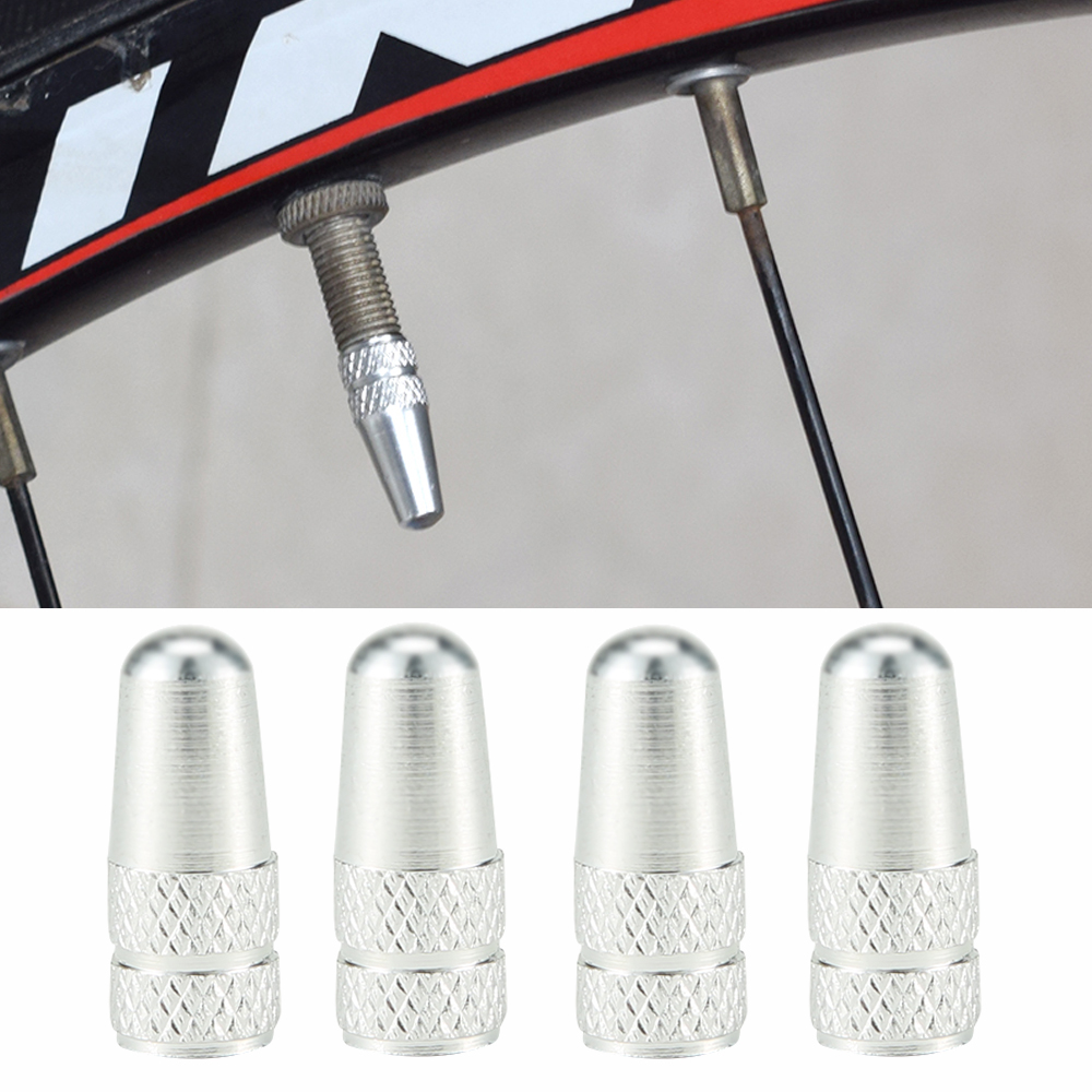 4Pcs/Set Rainbow Color Bicycle Tire Valve Cap Aluminum Caps for Valves French Valve Cap Presta Bike Tyre Hat MTB Accessories New