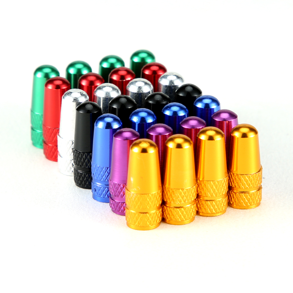 4Pcs/Set Rainbow Color Bicycle Tire Valve Cap Aluminum Caps for Valves French Valve Cap Presta Bike Tyre Hat MTB Accessories New