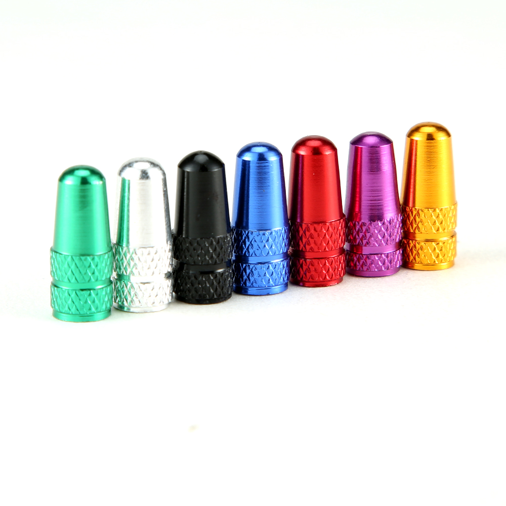4Pcs/Set Rainbow Color Bicycle Tire Valve Cap Aluminum Caps for Valves French Valve Cap Presta Bike Tyre Hat MTB Accessories New