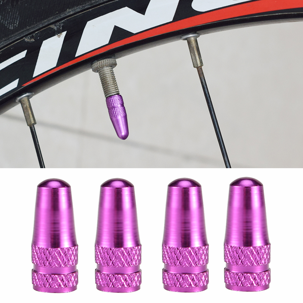 4Pcs/Set Rainbow Color Bicycle Tire Valve Cap Aluminum Caps for Valves French Valve Cap Presta Bike Tyre Hat MTB Accessories New