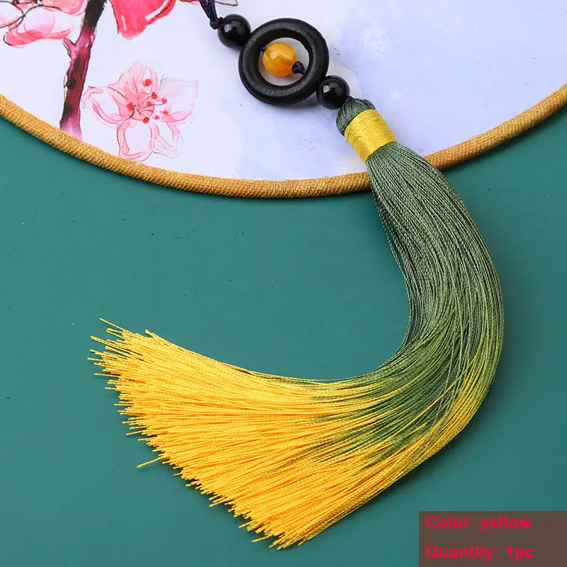 1PC Transfer Bead Gradient Tassel Silky Handmade Tassels with Loop for DIY Crafts Bookmark Tassel Jewelry Making Accessories