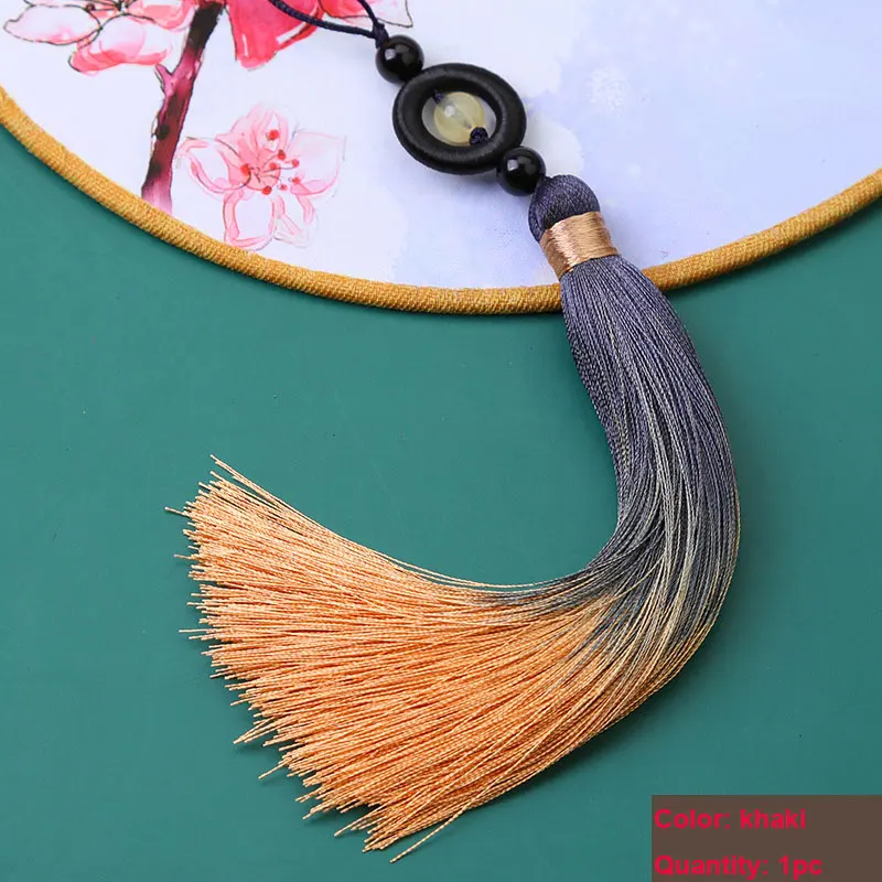 1PC Transfer Bead Gradient Tassel Silky Handmade Tassels with Loop for DIY Crafts Bookmark Tassel Jewelry Making Accessories