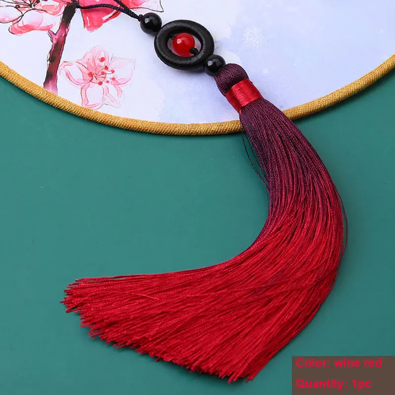 1PC Transfer Bead Gradient Tassel Silky Handmade Tassels with Loop for DIY Crafts Bookmark Tassel Jewelry Making Accessories