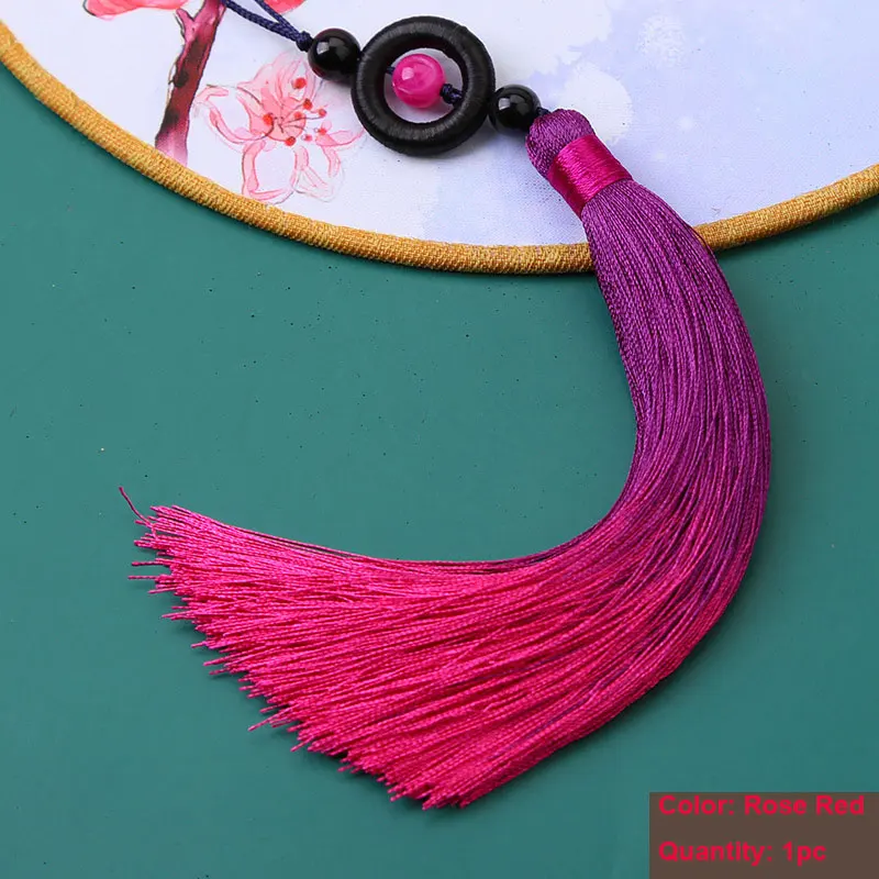 1PC Transfer Bead Gradient Tassel Silky Handmade Tassels with Loop for DIY Crafts Bookmark Tassel Jewelry Making Accessories