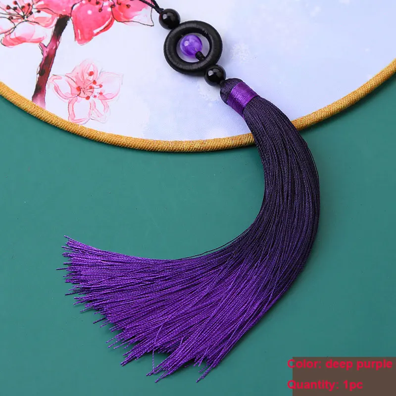 1PC Transfer Bead Gradient Tassel Silky Handmade Tassels with Loop for DIY Crafts Bookmark Tassel Jewelry Making Accessories