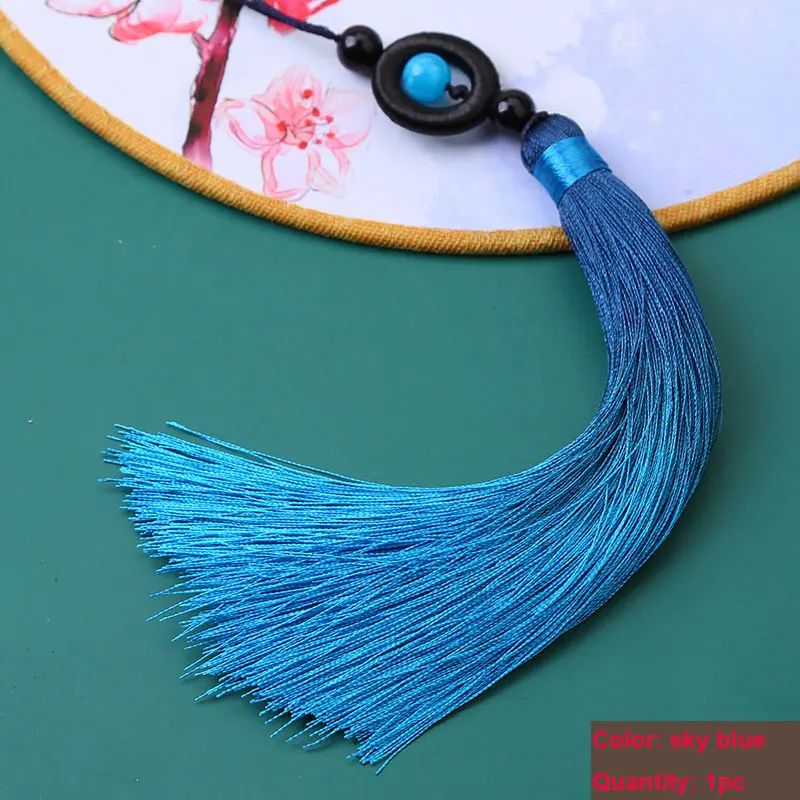 1PC Transfer Bead Gradient Tassel Silky Handmade Tassels with Loop for DIY Crafts Bookmark Tassel Jewelry Making Accessories