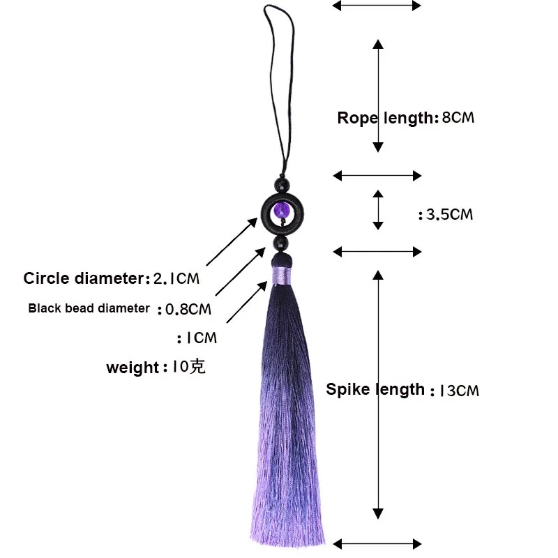 1PC Transfer Bead Gradient Tassel Silky Handmade Tassels with Loop for DIY Crafts Bookmark Tassel Jewelry Making Accessories