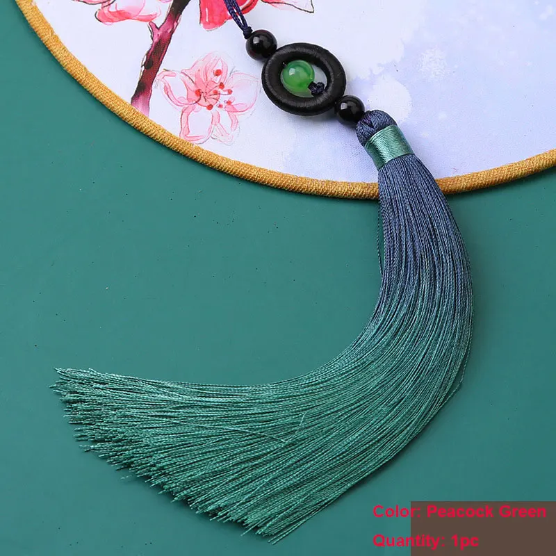 1PC Transfer Bead Gradient Tassel Silky Handmade Tassels with Loop for DIY Crafts Bookmark Tassel Jewelry Making Accessories