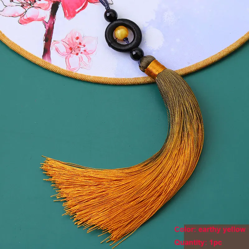 1PC Transfer Bead Gradient Tassel Silky Handmade Tassels with Loop for DIY Crafts Bookmark Tassel Jewelry Making Accessories