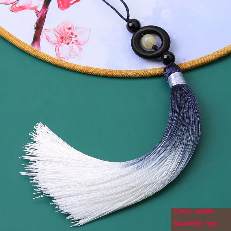 1PC Transfer Bead Gradient Tassel Silky Handmade Tassels with Loop for DIY Crafts Bookmark Tassel Jewelry Making Accessories