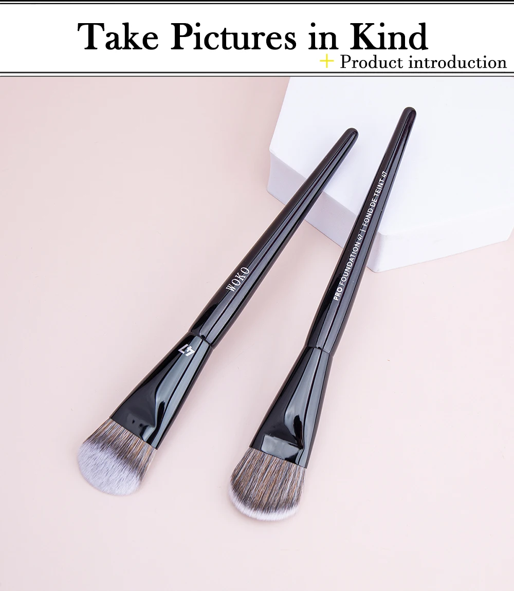 PRO 47 Foundation Brush Broom Foundation Shadow Brush Liquid Cream Blending Blush Angled Professional Makeup Brush Cosmetic Tool