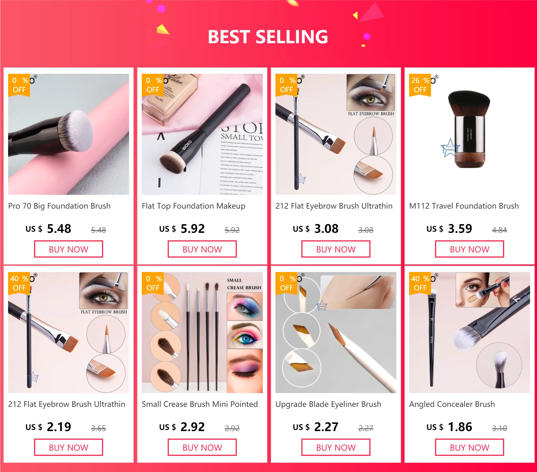 PRO 47 Foundation Brush Broom Foundation Shadow Brush Liquid Cream Blending Blush Angled Professional Makeup Brush Cosmetic Tool