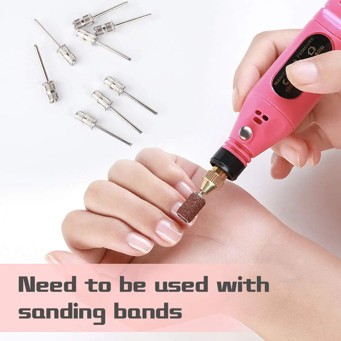 3/5/10pcs Nail Drill Bits Nail Drill Accessories Mandrel Bit Nail Sanding Drum For Sanding Bands