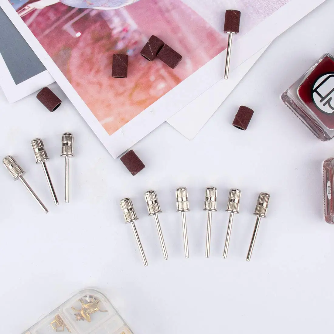 3/5/10pcs Nail Drill Bits Nail Drill Accessories Mandrel Bit Nail Sanding Drum For Sanding Bands