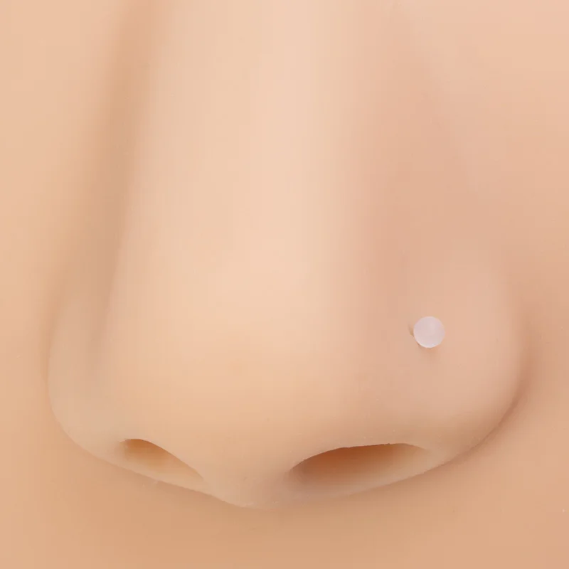 10-100pcs Clear Acrylic Nose Ring Stud Transparent Invisible Straight Nostril Ear Piercing Prevent Allergy Retainer Body Jewelry