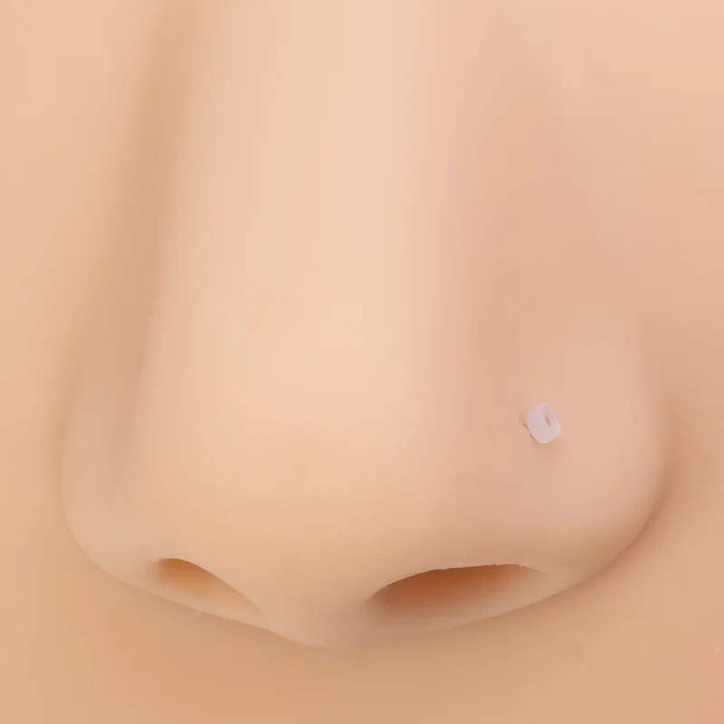 10-100pcs Clear Acrylic Nose Ring Stud Transparent Invisible Straight Nostril Ear Piercing Prevent Allergy Retainer Body Jewelry