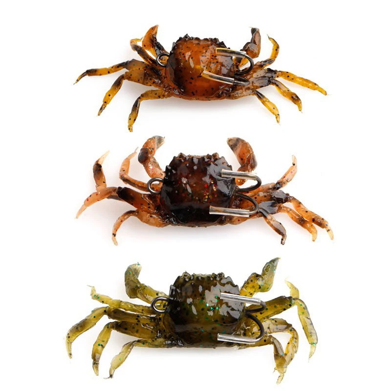 ALASICKA 5-10pcs 8/10CM Crab Lure 3D Simulation Crab Bait Artificial Bait Soft Bait Bass Wrasse Cod Sea Fishing Hook Tackle Tool
