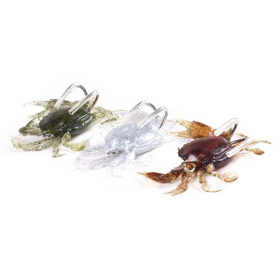 ALASICKA 5-10pcs 8/10CM Crab Lure 3D Simulation Crab Bait Artificial Bait Soft Bait Bass Wrasse Cod Sea Fishing Hook Tackle Tool