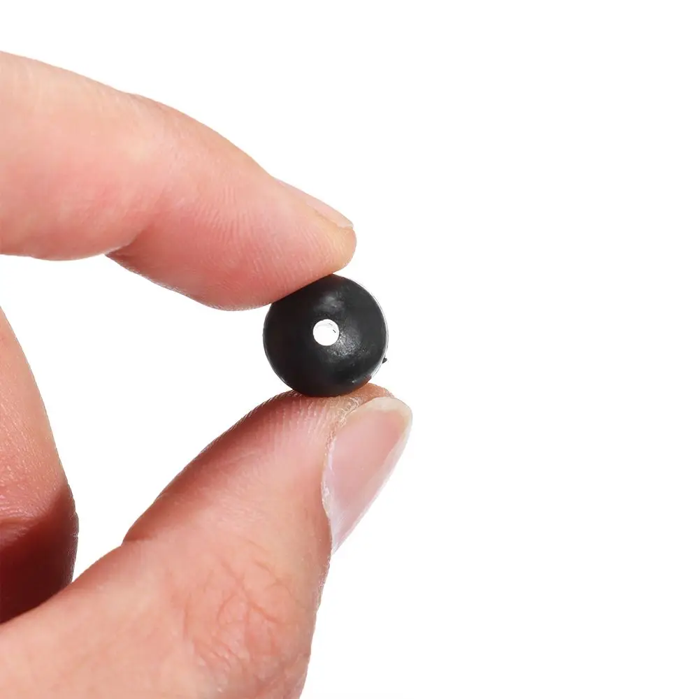 100 PCs/Lot 3mm-12mm Fishing Beads Space Stopper Black Round Soft/Hard Rubber Beads Fishing Lures Hook Rig Accessories