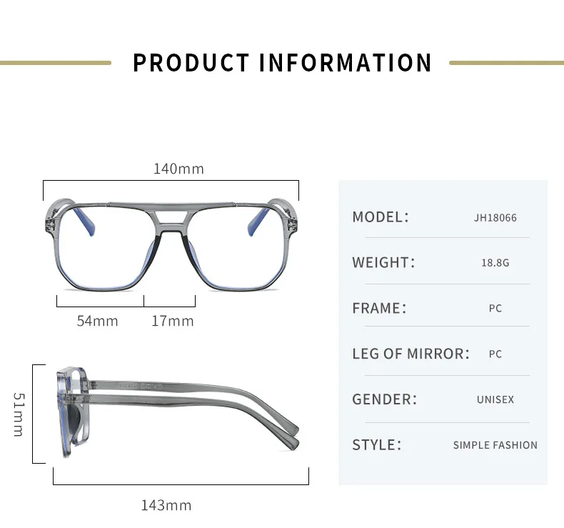 Transparent Computer Glasses Frame Women Men Anti Blue Light Square Eyewear Blocking Glasses Optical Spectacle Eyeglass