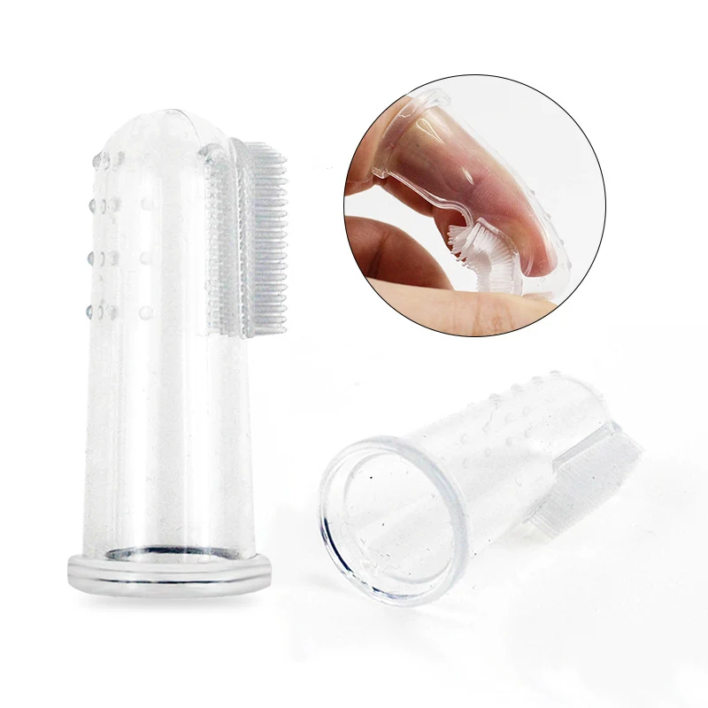 1PC Super Soft Pet Finger Dog Toothbrush Teddy Dog Brush Bad Breath Tartar Teeth Tool Cat Cleaning Dog Supplies Accessories