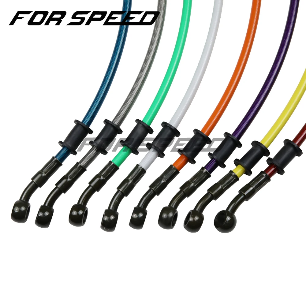 10mm 28 Degree Motorcycle Dirt Bike Braided Line Steel Brake Hose Cable Hydraulic Banjo Pipe 270mm-1500mm for Universal Racing
