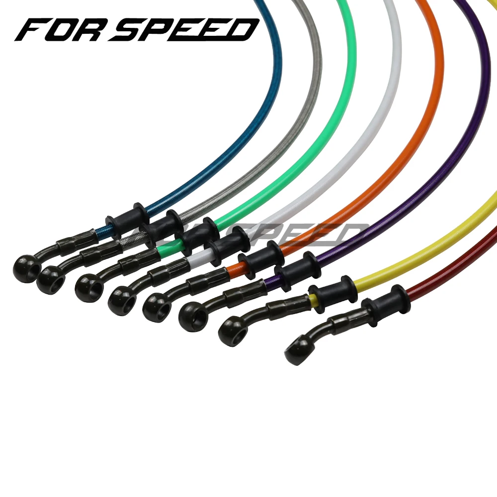 10mm 28 Degree Motorcycle Dirt Bike Braided Line Steel Brake Hose Cable Hydraulic Banjo Pipe 270mm-1500mm for Universal Racing