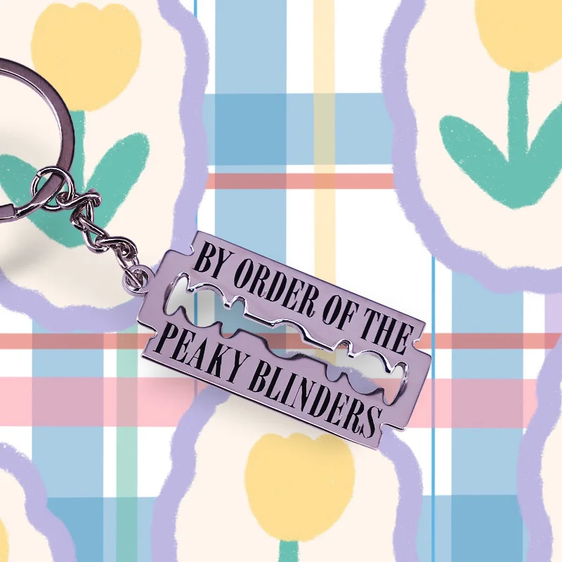 Urban Street Gang Razor Blade Keychain Peaky Blinders Metal Keyring Crime Drama Television Accessories