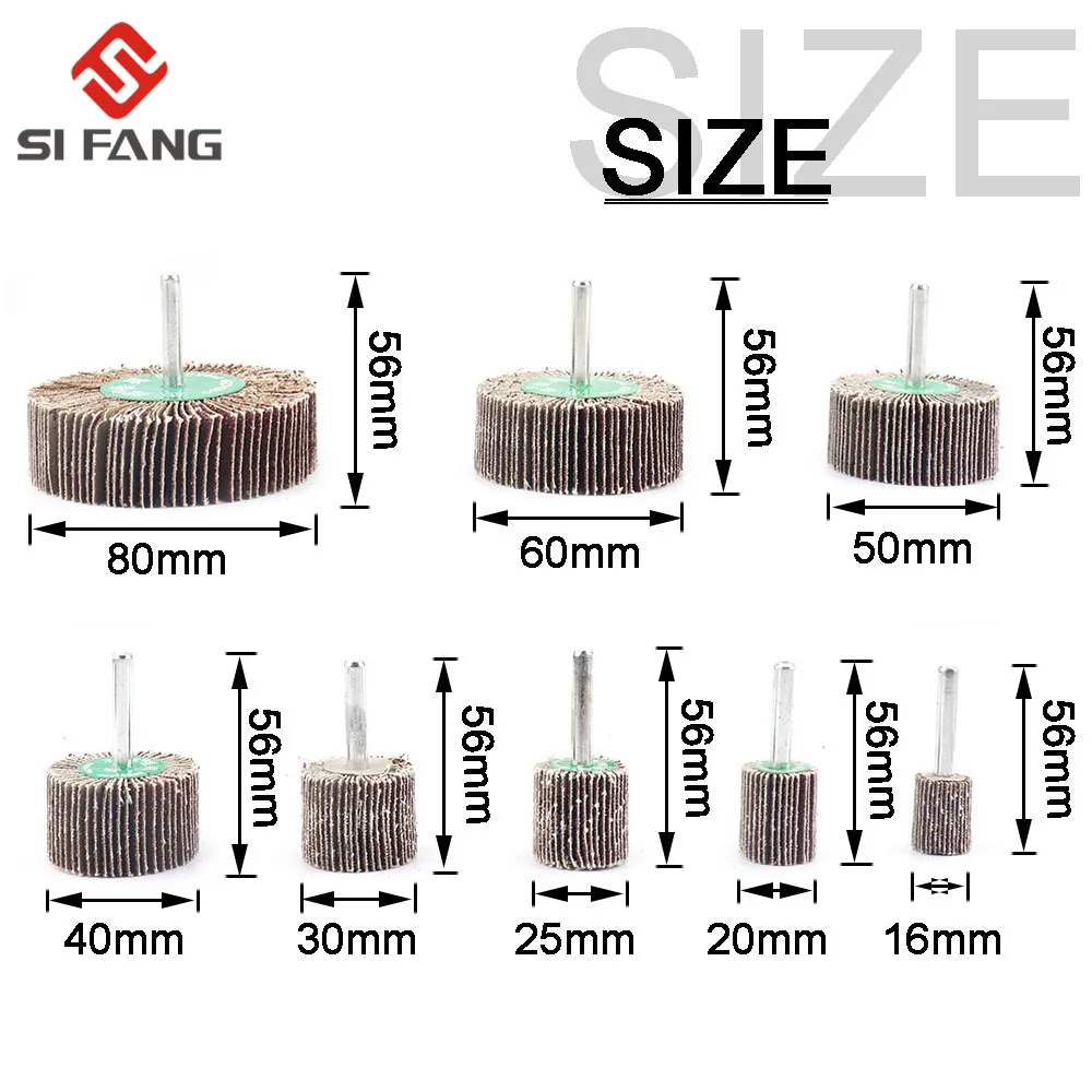 5PC Sandpaper Grinding Flap Polishing Wheels Sanding Disc Shutter Polishing Wheel For Rotary Dremel Tool 60/80/120Grit 6MM Shank