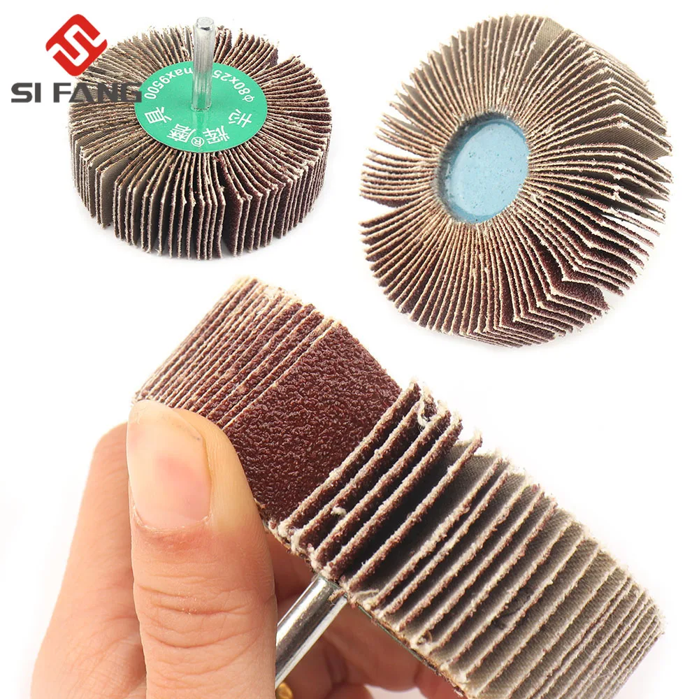 5PC Sandpaper Grinding Flap Polishing Wheels Sanding Disc Shutter Polishing Wheel For Rotary Dremel Tool 60/80/120Grit 6MM Shank