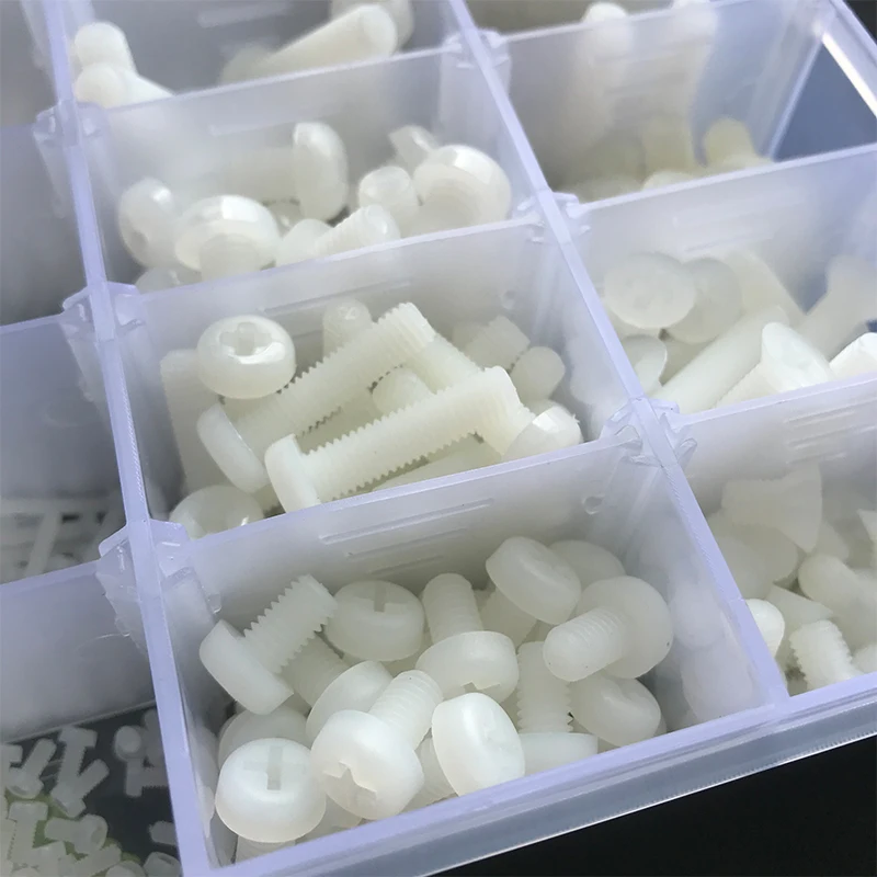 M2 M2.5 M3 M4 M5 White Nylon Screw Nut Washer Set Nylon Plastic Phillips Insulated Countersunk Pan Head Cross Round Screw Bolt