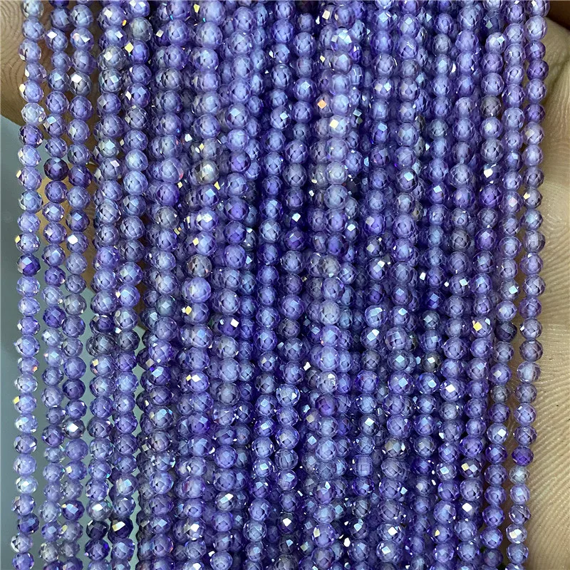 Multicolor Micro Faceted Natural Zircon Loose Beads 2mm 3mm Quartz Crystal Beads for Jewelry Making Accessries Supplies Beads