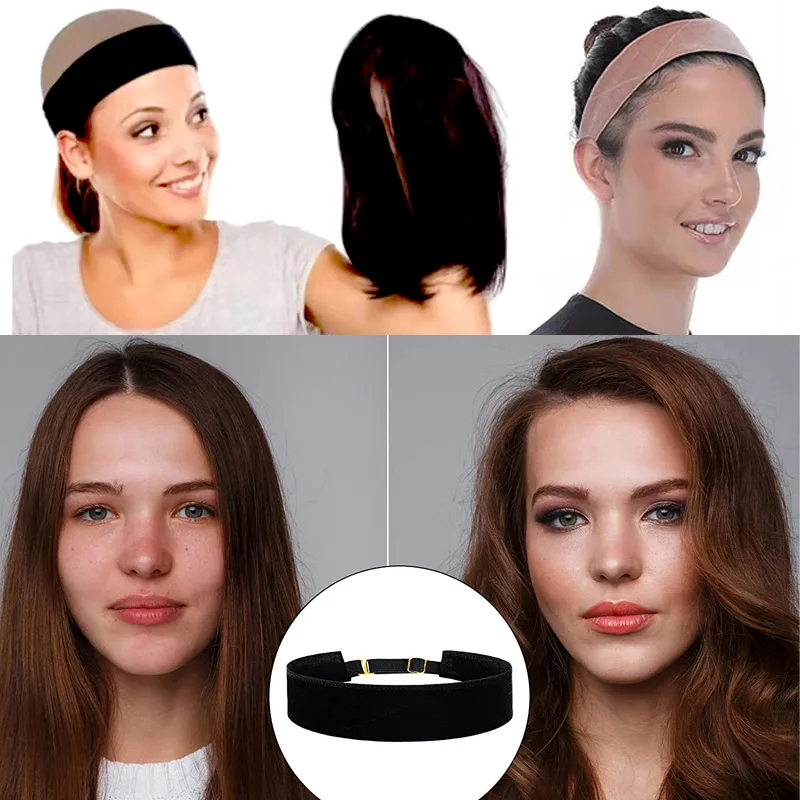 Silicon Wig Band Elastic Wig Grip Brown Transparent Black Headband For Fix Wigs Beige Hair Band Without Gel Or Glue Non Slip