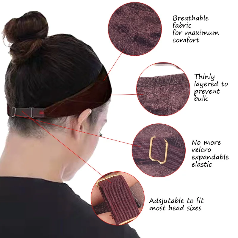 Silicon Wig Band Elastic Wig Grip Brown Transparent Black Headband For Fix Wigs Beige Hair Band Without Gel Or Glue Non Slip