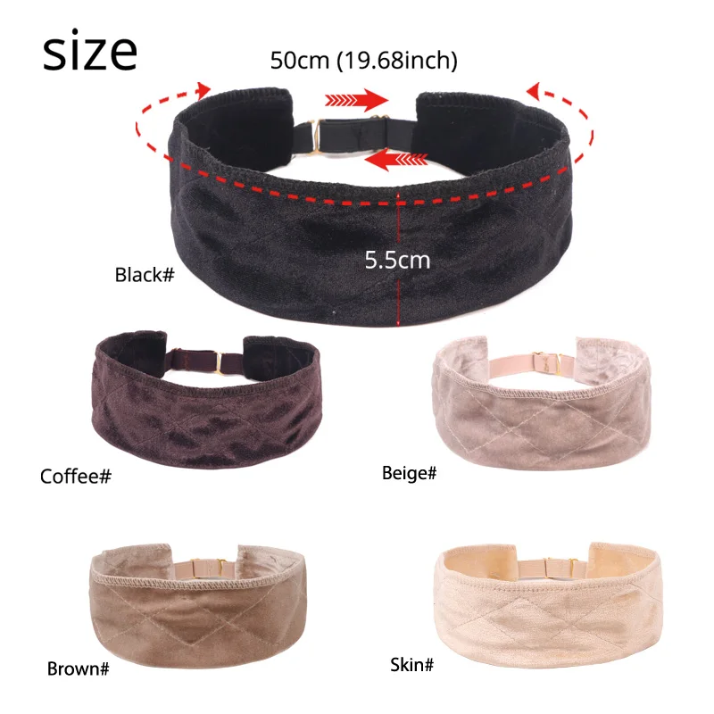 Silicon Wig Band Elastic Wig Grip Brown Transparent Black Headband For Fix Wigs Beige Hair Band Without Gel Or Glue Non Slip