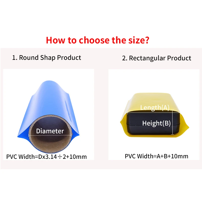 1/8/15M PVC Heat Shrink Tube 18650 Lipo Battery Pack 105mm ~ 300mm Insulated Protection Film Wrap lithium Case Cable Sleeve Blue