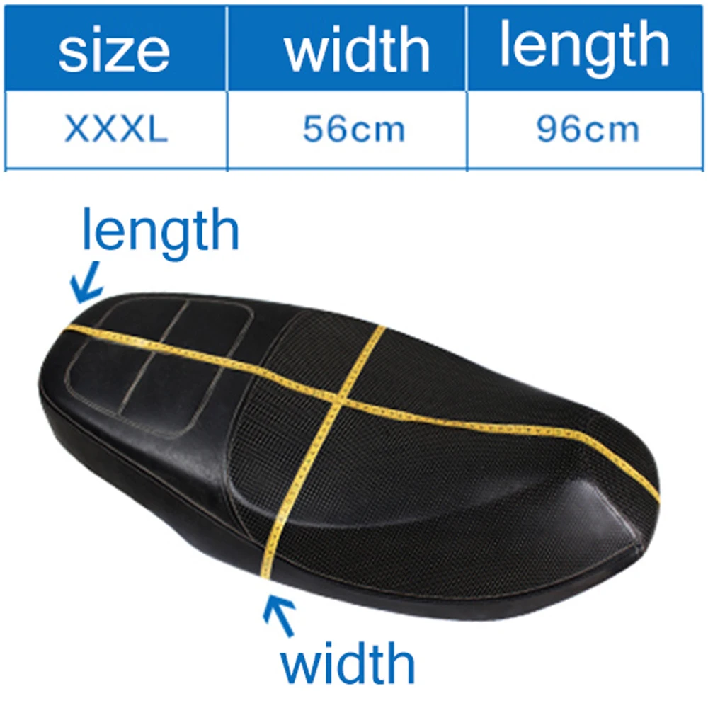 DSYCAR 1Pcs Anti-Slip 3D Mesh Fabric Seat Cover Breathable Waterproof Motorcycle Motorbike Scooter Seat Covers Cushion S-XXXXXL