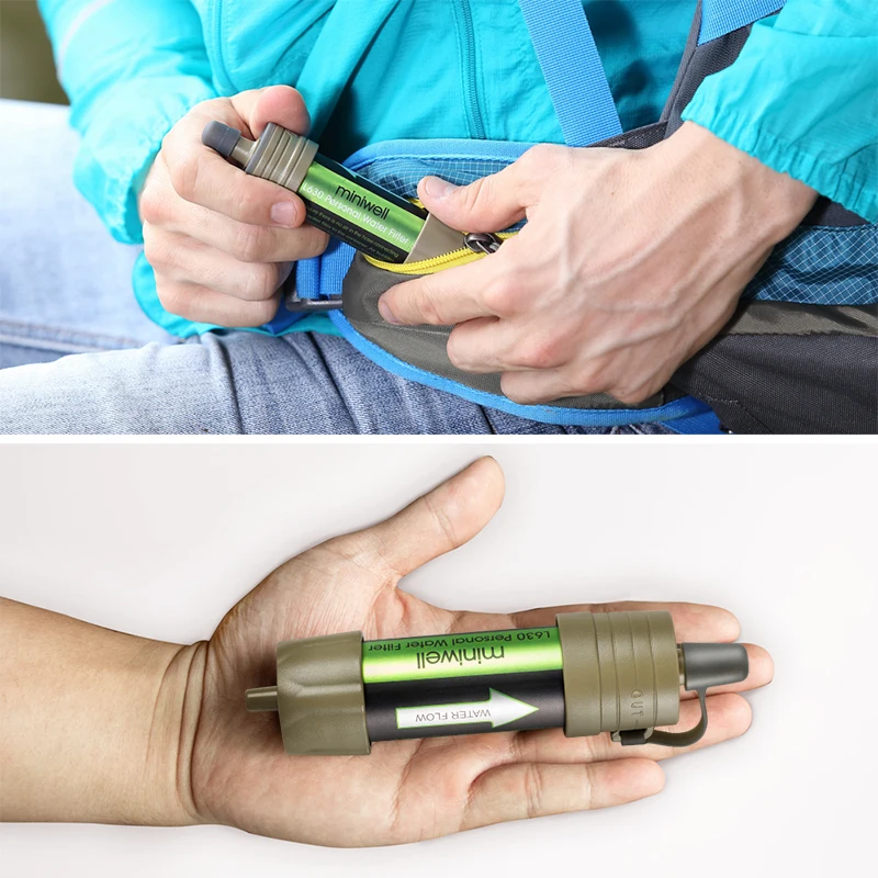 Miniwell L630 Portable Outdoor Water Filter Survival Kit with Bag for Camping ,Hiking & Travelling