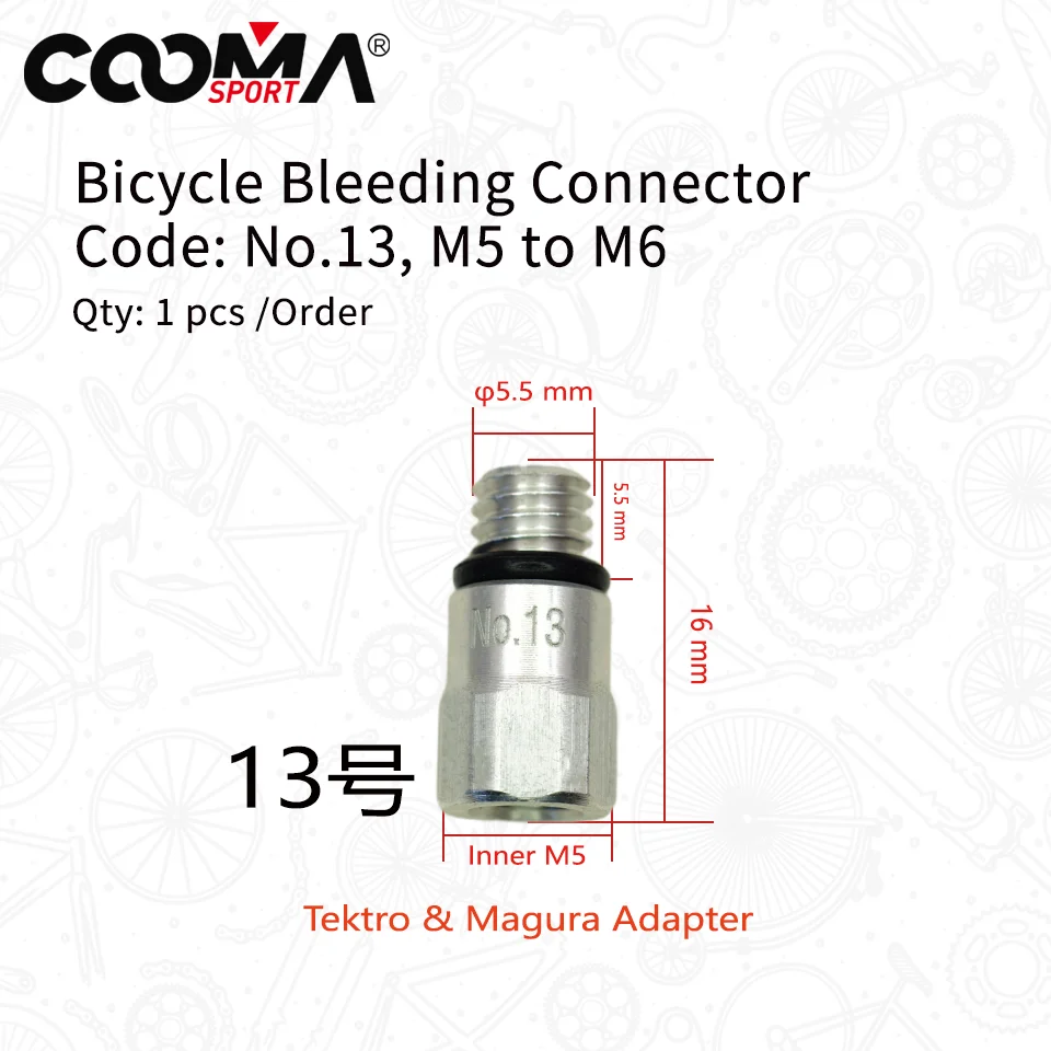 Bicycle Hydraulic Brake Bleed Adapters with Various Size for Shimano, Avid, Sram, Hayes, Formula, Magura, Etc.