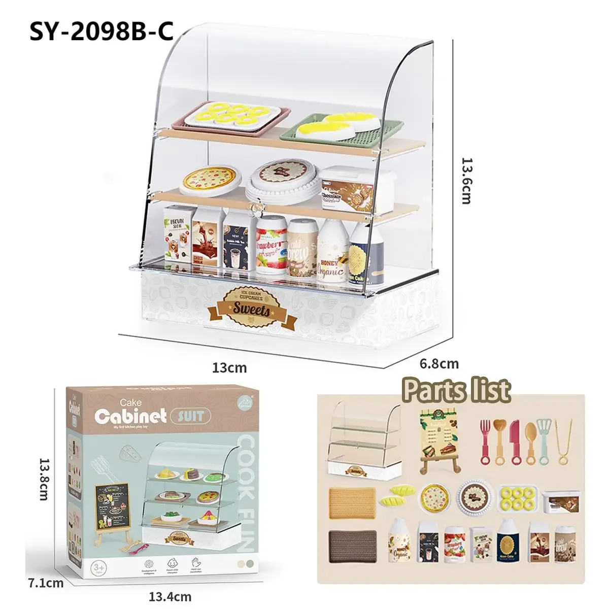 1:12 Scale Dollhouse Miniature Cake Store Decoration Bakery Stand Display Food Set Model Play House For Girl Gift Kitchen Toy