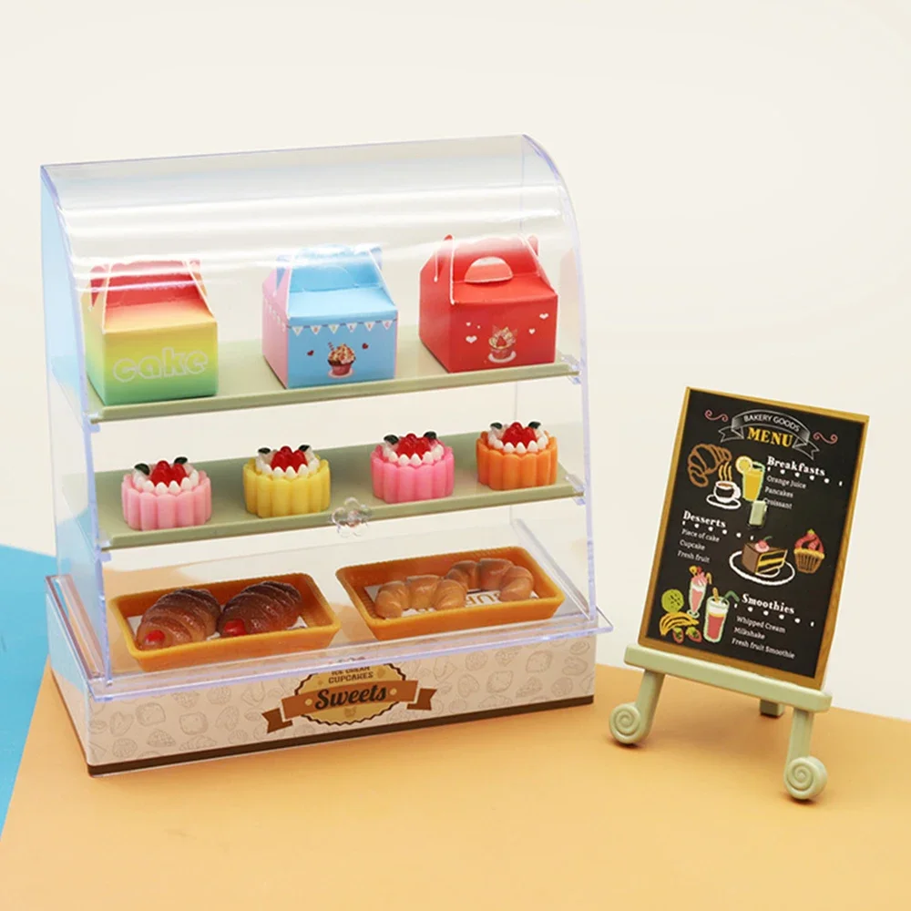 1:12 Scale Dollhouse Miniature Cake Store Decoration Bakery Stand Display Food Set Model Play House For Girl Gift Kitchen Toy