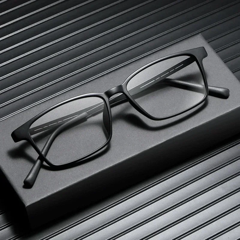 Men Blue Light Blocking Reading Glasses Unisex Business Square Presbyopia Eyewear Women Ultralight TR90 Titanium Eyeglasses