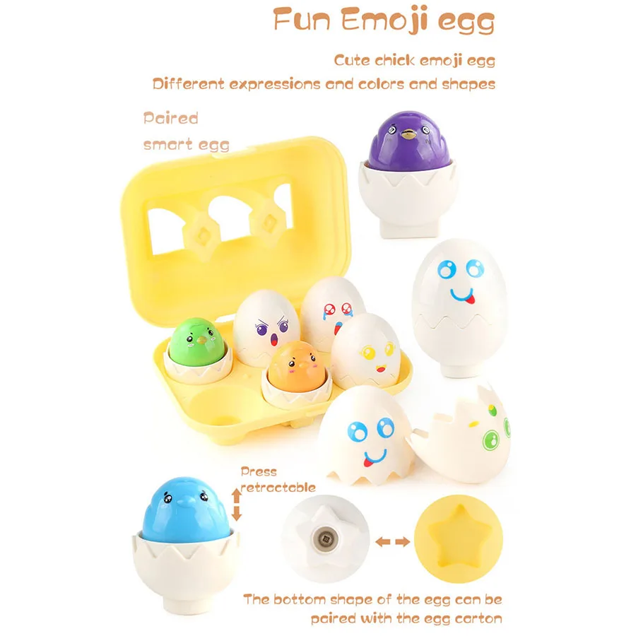 Montessori Eggs 3D Puzzle Learning Education Math Toys Kids Shape Match Smart Game for Children Educational Easter Gifts for Kid