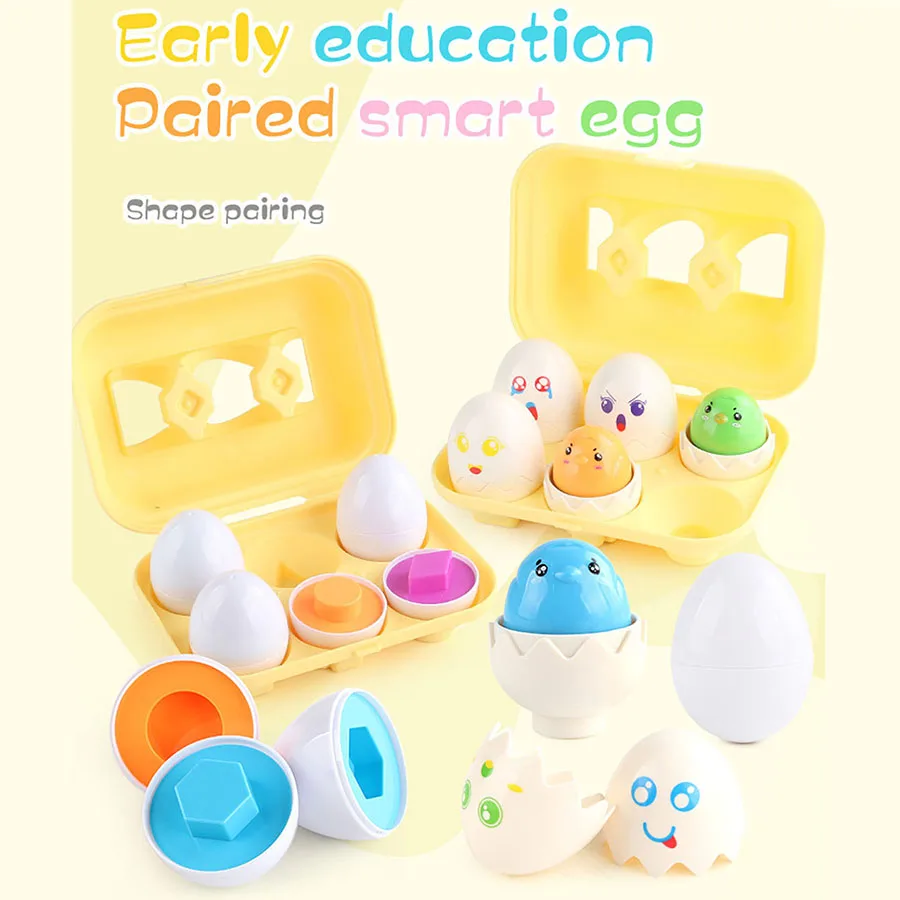 Montessori Eggs 3D Puzzle Learning Education Math Toys Kids Shape Match Smart Game for Children Educational Easter Gifts for Kid