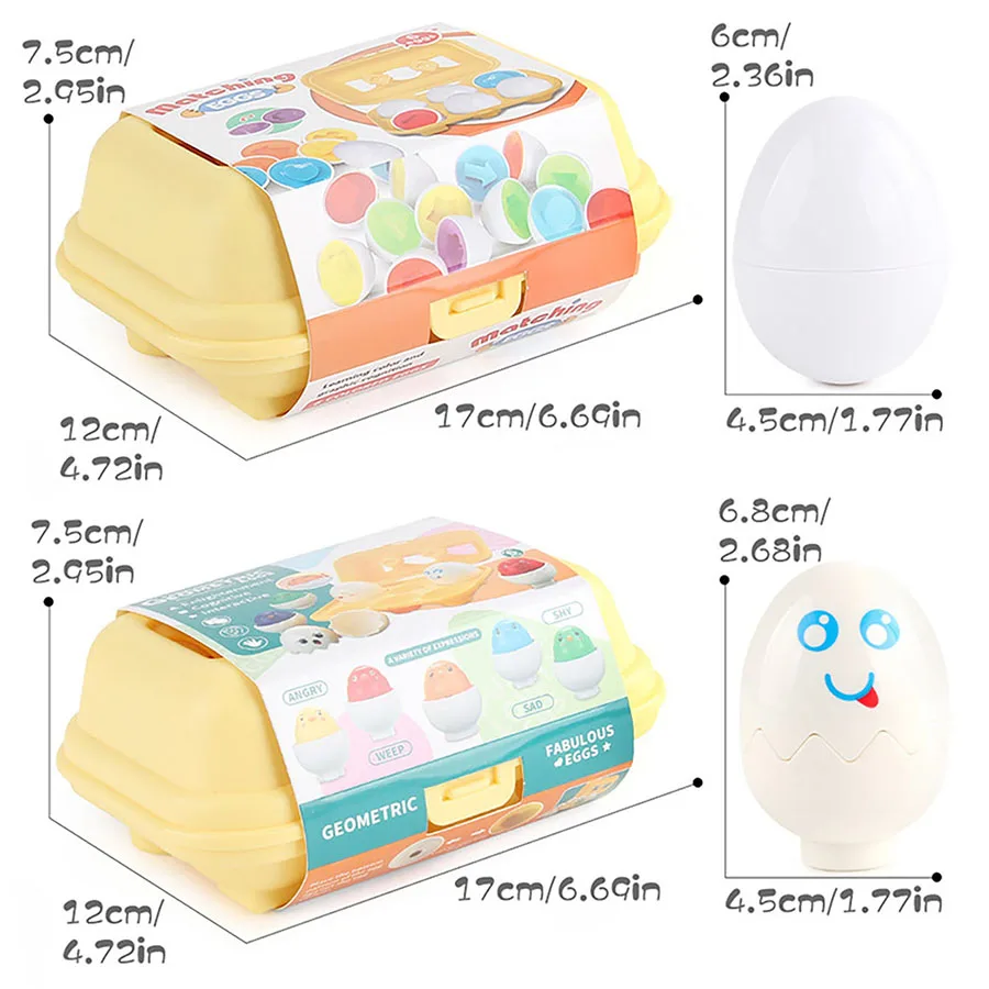 Montessori Eggs 3D Puzzle Learning Education Math Toys Kids Shape Match Smart Game for Children Educational Easter Gifts for Kid