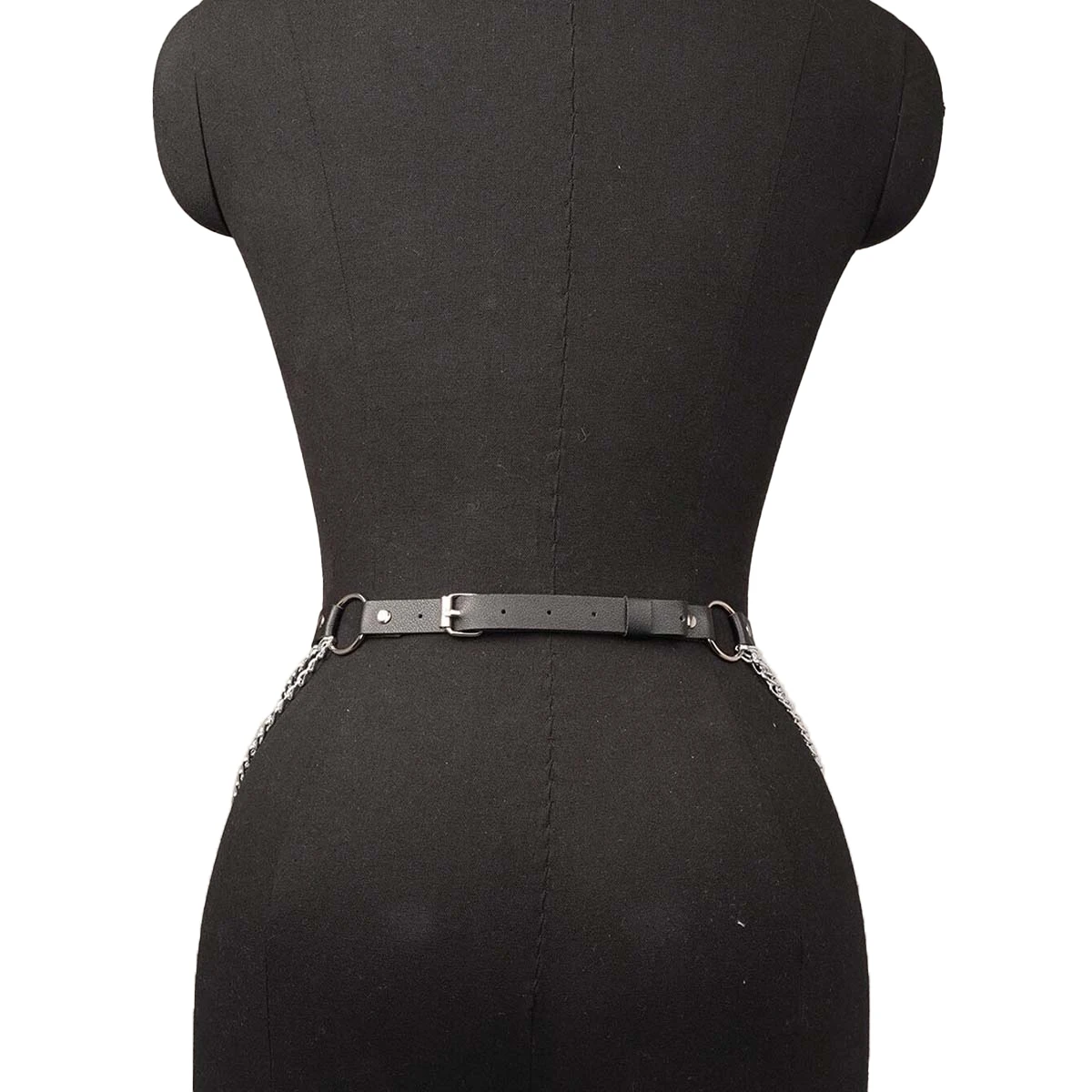 Punk Gothic Adjustable PU Leather Waist Harness Belt With Tassel Chain for Women, Street‑style Belly Decor Accessory for Casual