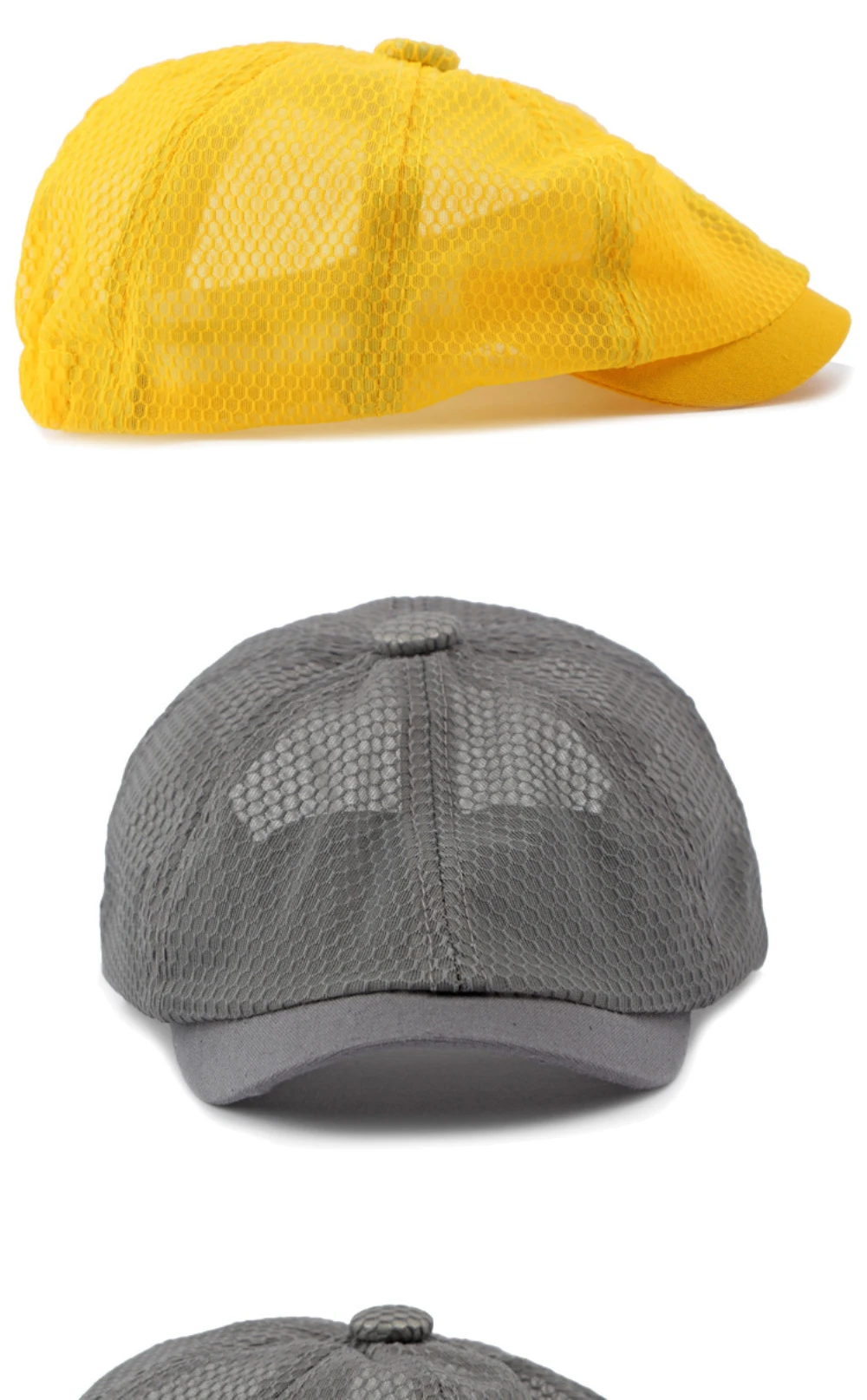 HT4364 Spring Summer Breathable Mesh Flat Cap Men Women Octagonal Cap Artist Painter Beret Hat Male Female Solid Plain Beret Cap