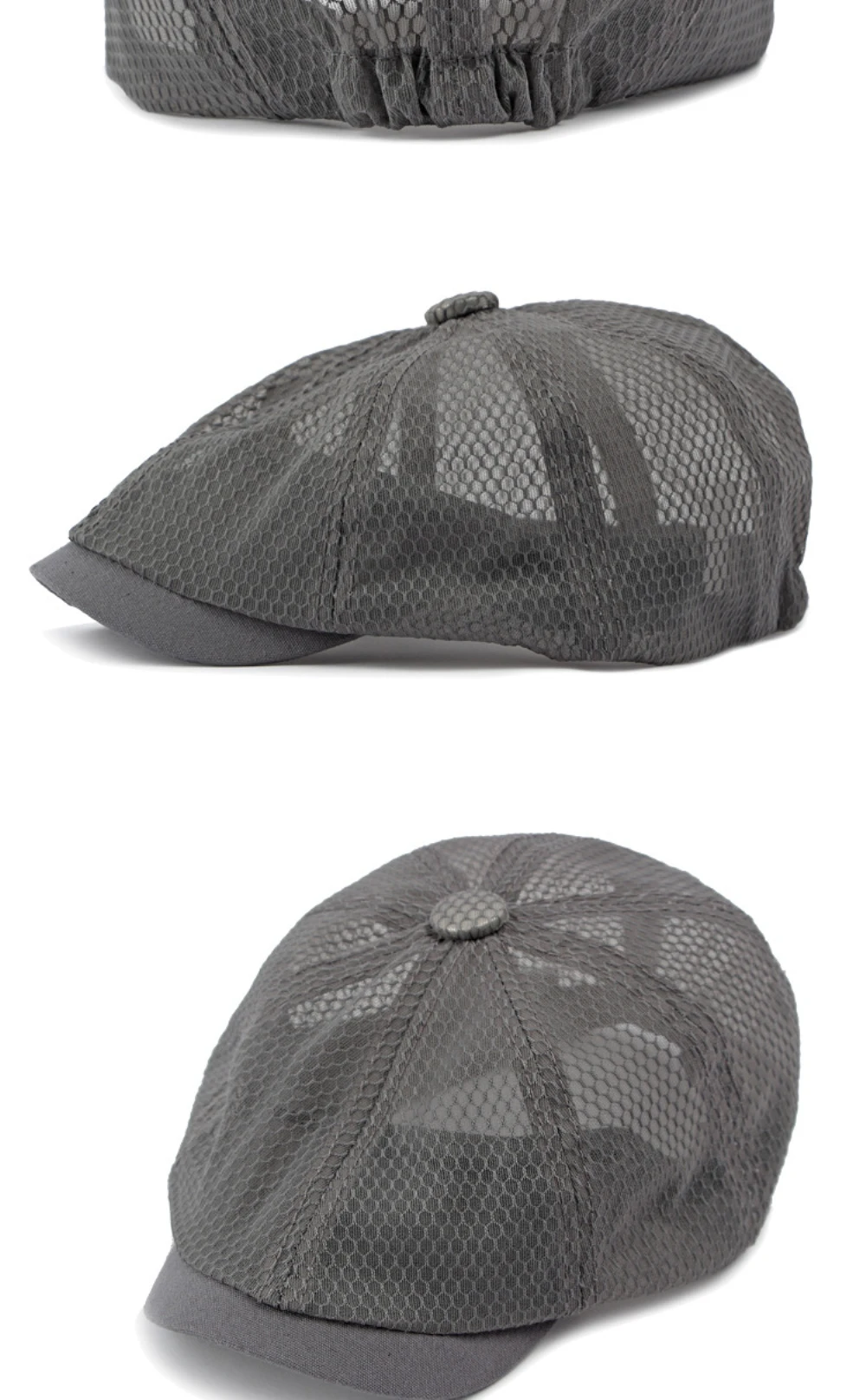 HT4364 Spring Summer Breathable Mesh Flat Cap Men Women Octagonal Cap Artist Painter Beret Hat Male Female Solid Plain Beret Cap