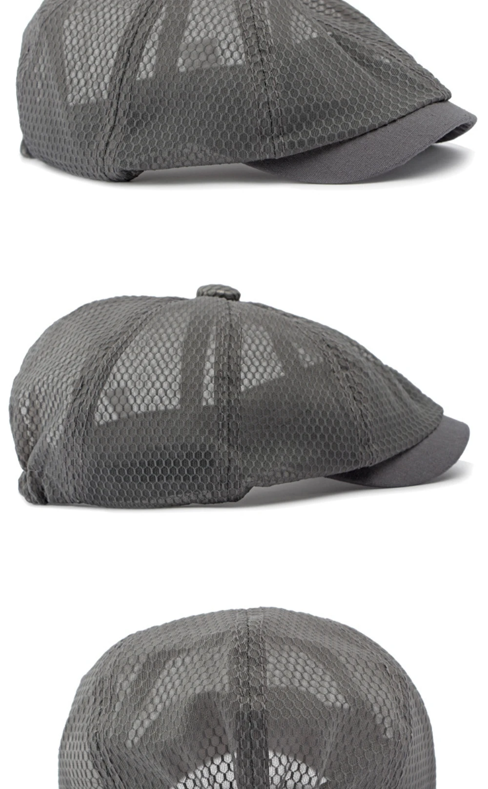 HT4364 Spring Summer Breathable Mesh Flat Cap Men Women Octagonal Cap Artist Painter Beret Hat Male Female Solid Plain Beret Cap