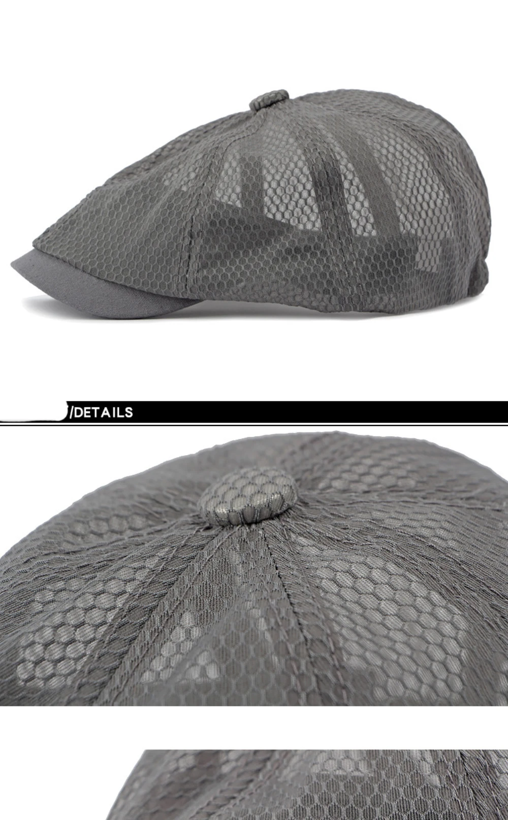 HT4364 Spring Summer Breathable Mesh Flat Cap Men Women Octagonal Cap Artist Painter Beret Hat Male Female Solid Plain Beret Cap
